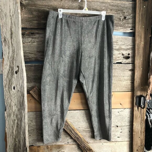 𝅺penningtons plus size 4X light grey soft velour leggings - Picture 1 of 5